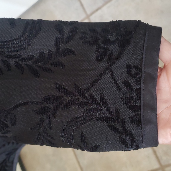 COLDWATER CREEK Black Purple Silver Velvet Jacquard Blazer Jacket Reversible - Picture 12 of 14